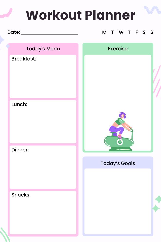 Daily micro-workout planning board showing routine cards organized by time of day